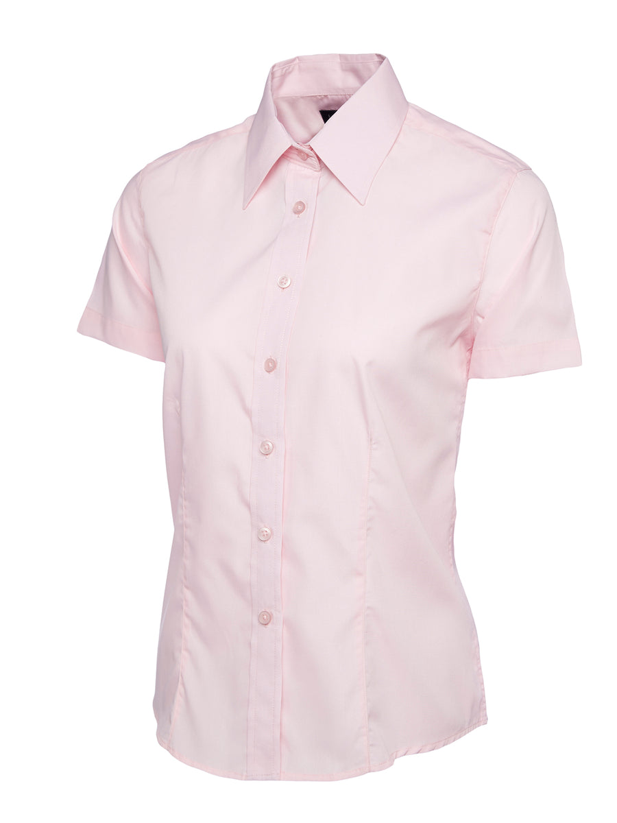 Ladies Poplin Half Sleeve Shirt UC712 - Pink