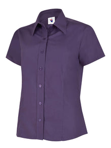 Ladies Poplin Half Sleeve Shirt UC712 - Purple