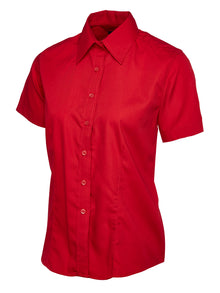 Ladies Poplin Half Sleeve Shirt UC712 - Red