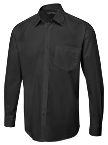 Men's Long Sleeve Poplin Shirt UC713 - Black