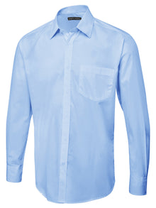 Men's Long Sleeve Poplin Shirt UC713 - Light Blue