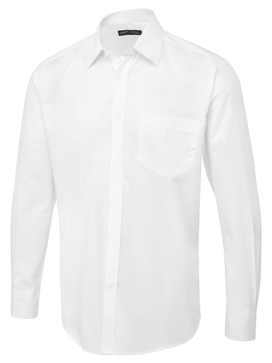Men's Long Sleeve Poplin Shirt UC713 - White