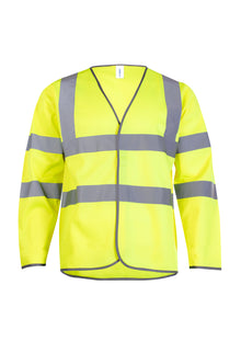 Long Sleeve Safety Waist Coat UC802 - Yellow