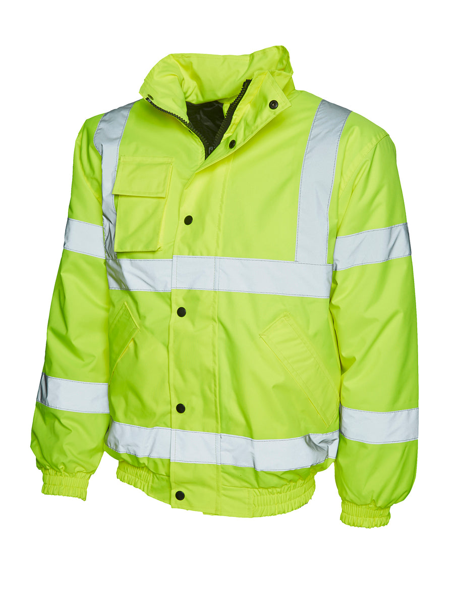 High Visibility Bomber Jacket UC804 - Yellow