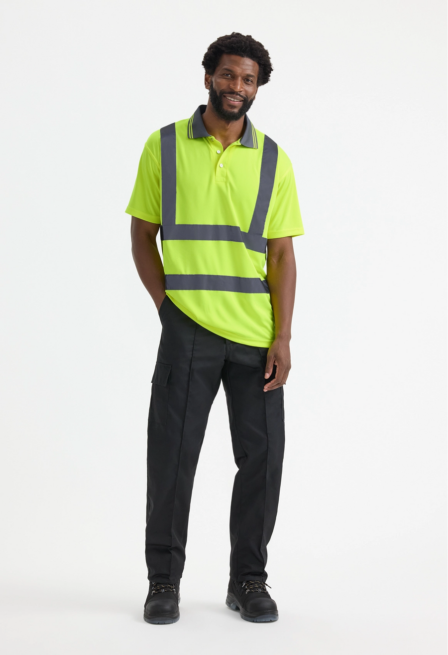Hi Viz Short Sleeve Polo Shirt UC808 - lifestyle model