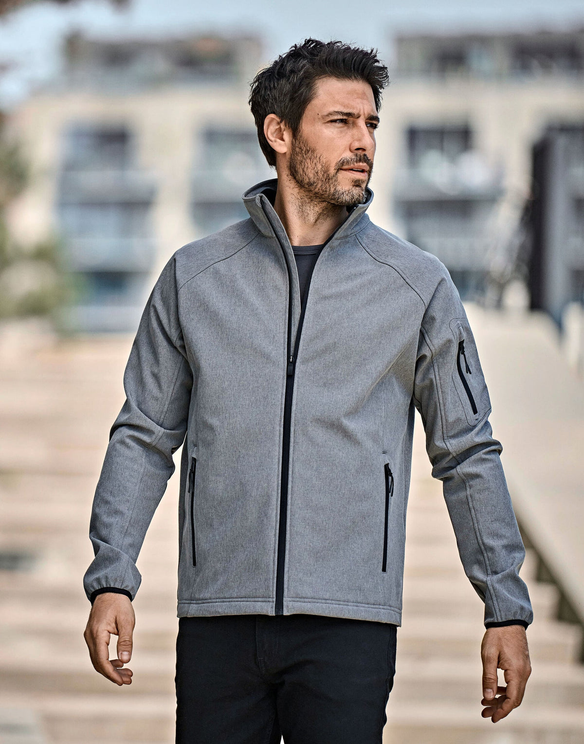 Tee Jays Lightweight Performance Soft Shell Jacket T9510 - Grey Melange model view